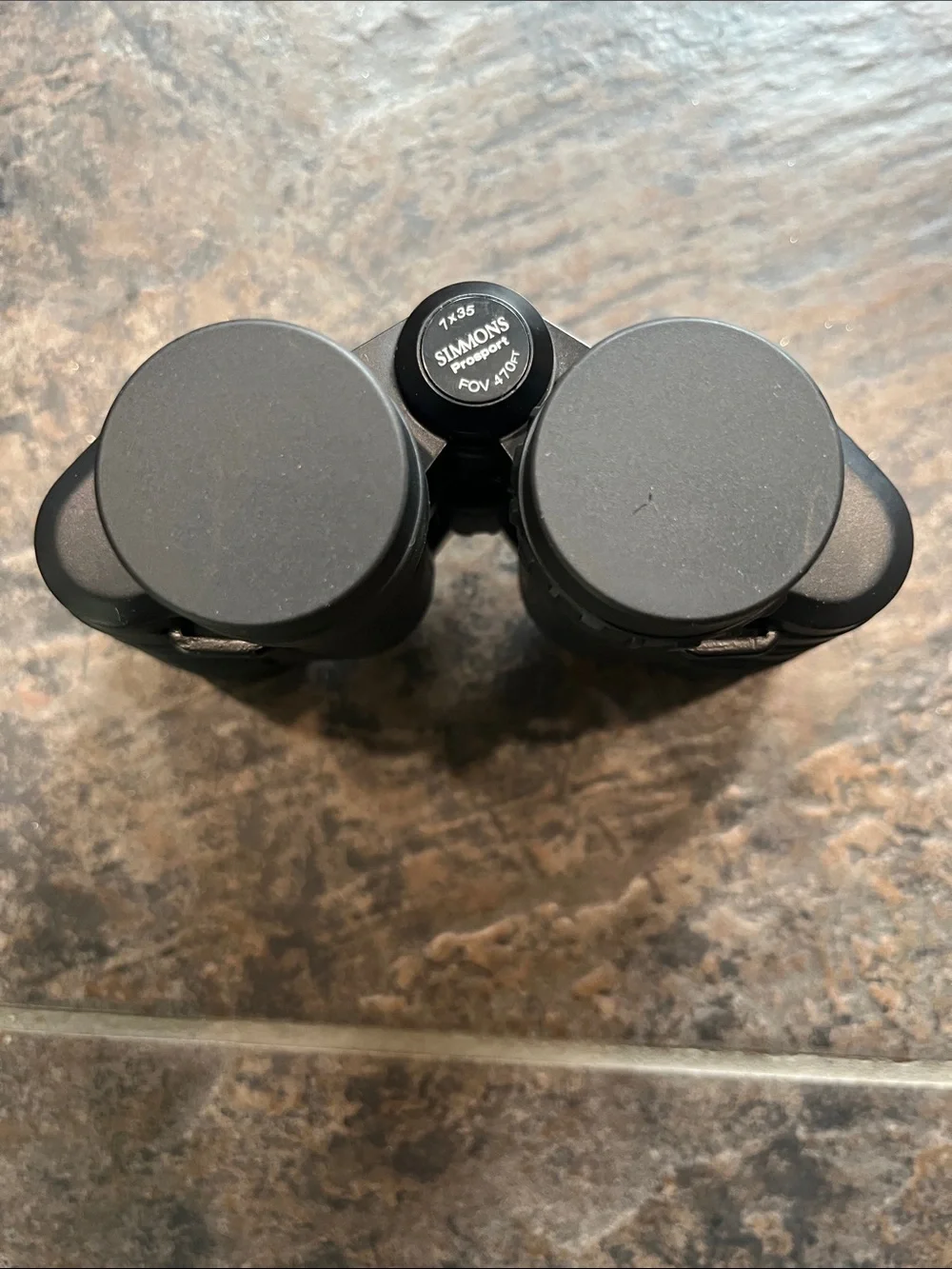 Simons Black Binoculars with Black Case, Lens Caps and Strap